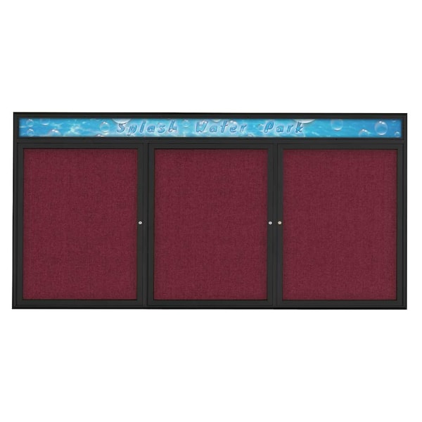 Triple Door Radius Corkboard With Header