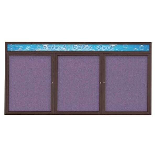 Triple Door Radius Corkboard With Header