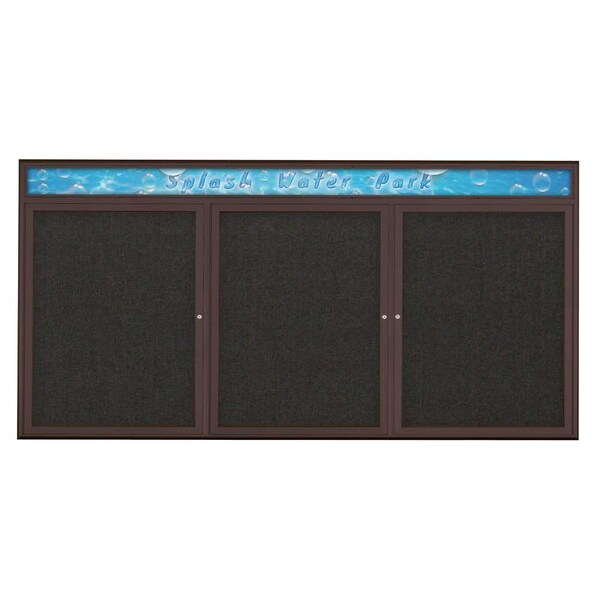Triple Door Radius Corkboard With Header