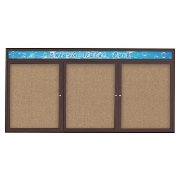 Triple Door Radius Corkboard With Header
