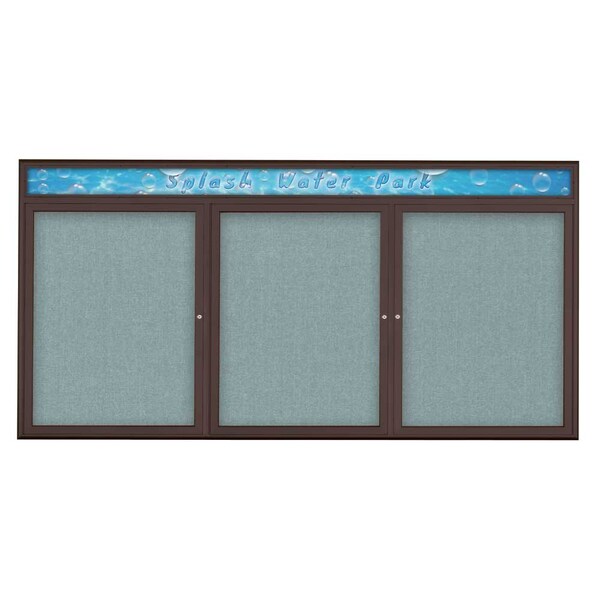 Triple Door Radius Corkboard With Header