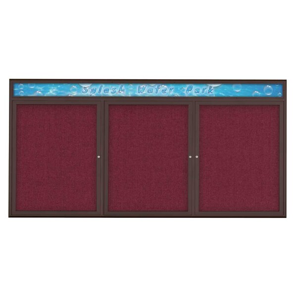 Triple Door Radius Corkboard With Header