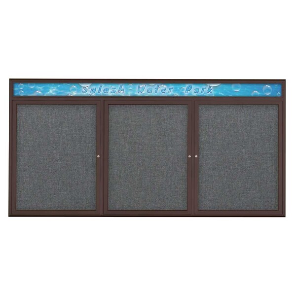 Triple Door Radius Corkboard With Header