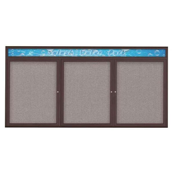 Triple Door Radius Corkboard With Header