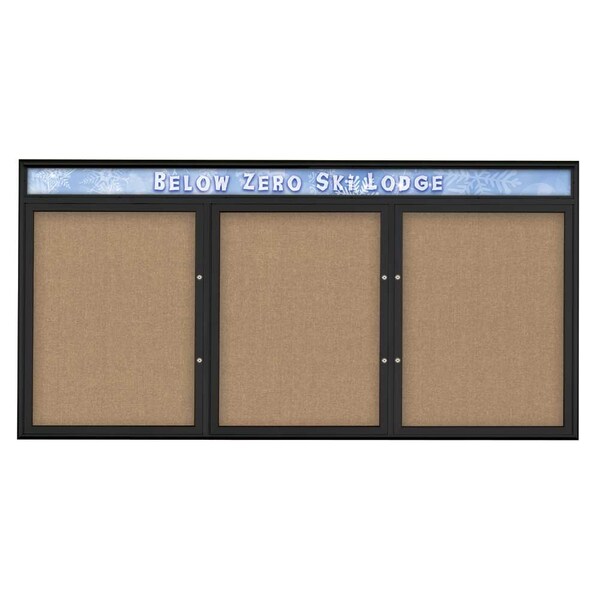 Triple Door Radius Plus Corkboard With H