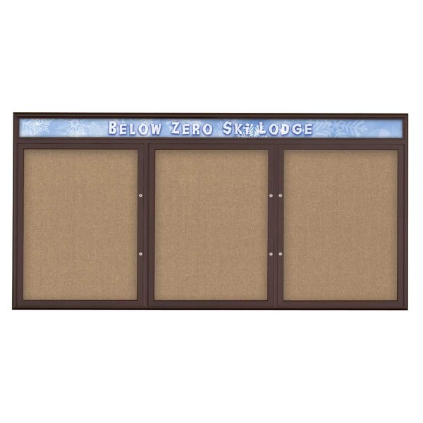 Triple Door Radius Plus Corkboard With H
