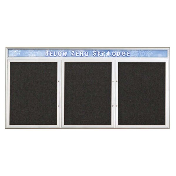Triple Door Radius Plus Corkboard With H
