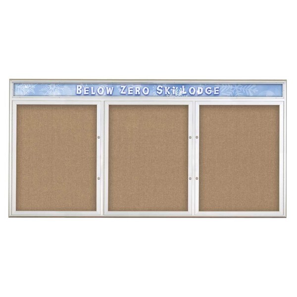 Triple Door Radius Plus Corkboard With H