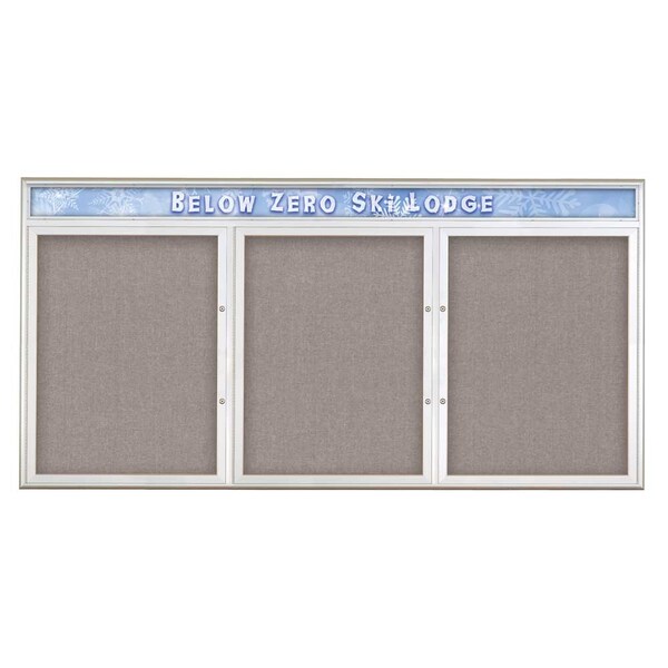 Triple Door Radius Plus Corkboard With H
