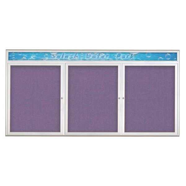 Triple Door Radius Corkboard With Header