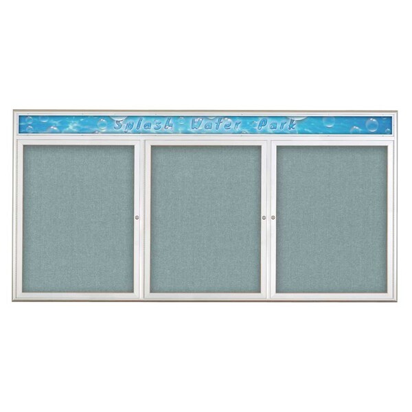 Triple Door Radius Corkboard With Header