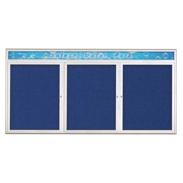 Triple Door Radius Corkboard With Header