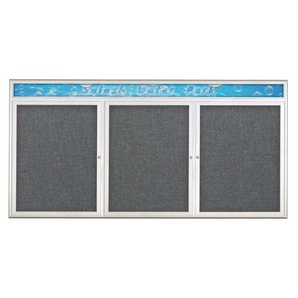 Triple Door Radius Corkboard With Header