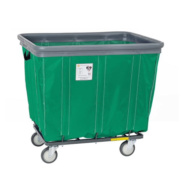 Vinyl Basket Truck with Air Cushion Bumper and Steel Base, 10 Bushel, Forest Green