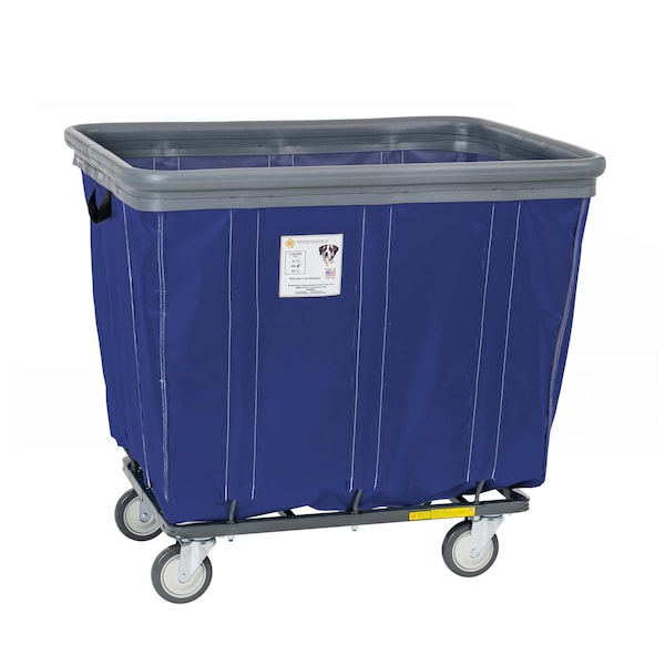 Vinyl Basket Truck with Air Cushion Bumper and Steel Base, 10 Bushel, Navy