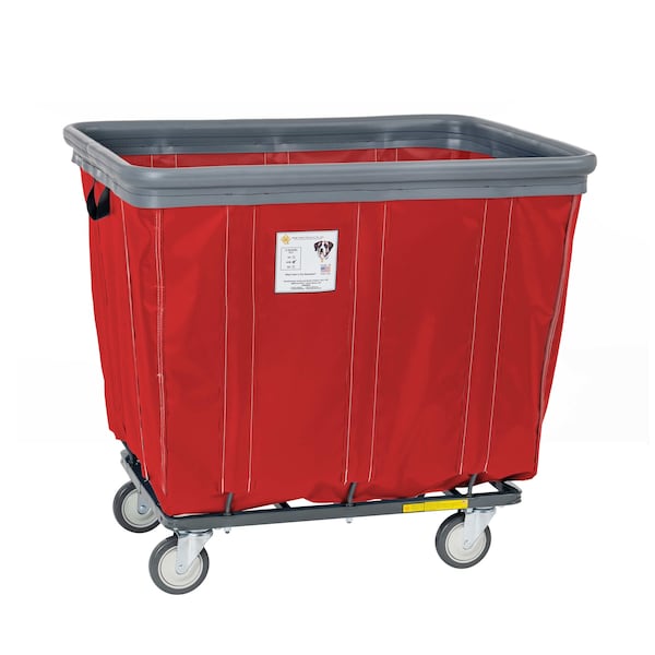 Vinyl Basket Truck with Air Cushion Bumper and Steel Base, 8 Bushel, Red