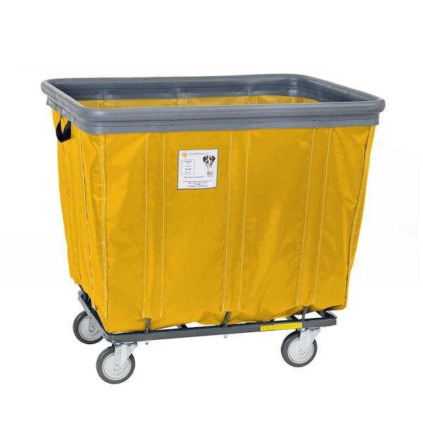 Vinyl Basket Truck with Air Cushion Bumper and Steel Base, 10 Bushel, Yellow