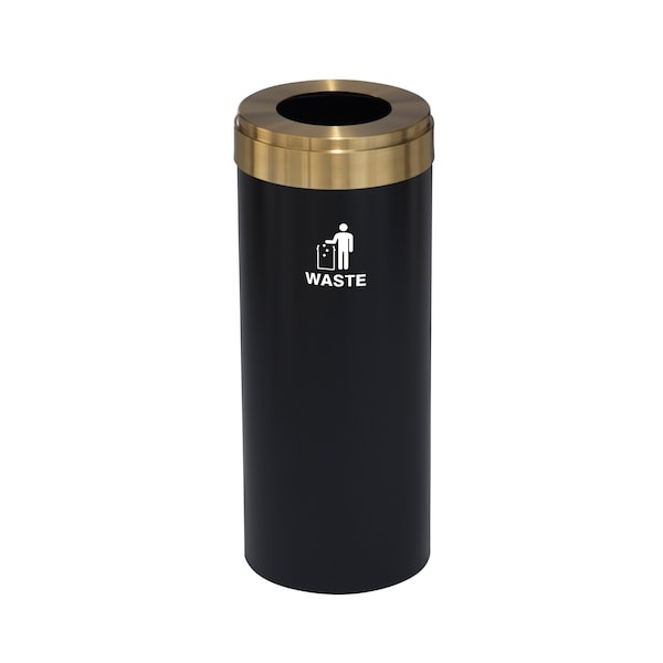 Waste Receptacle, Liner, 12 gal., Satin Bla
