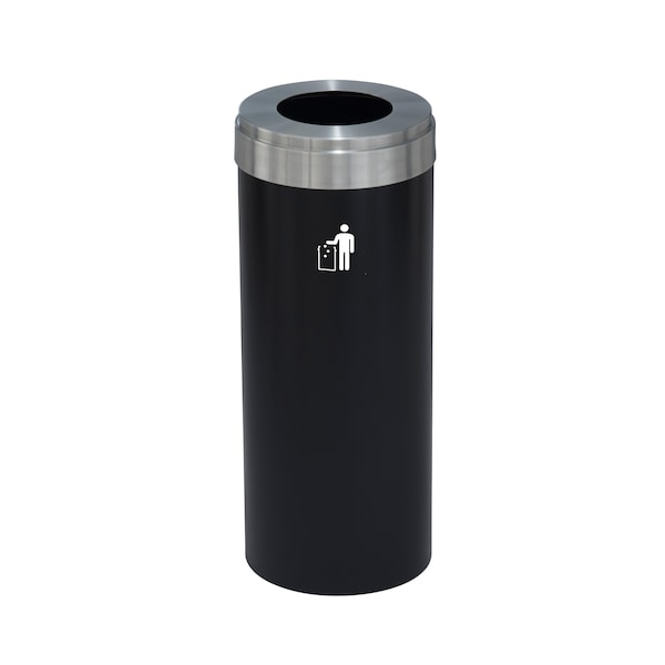 Waste Receptacle, Liner, 12 gal., Satin Bla