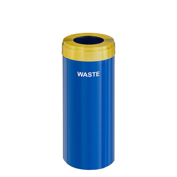 Waste Receptacle, Liner, 12 gal., Blue/Sati