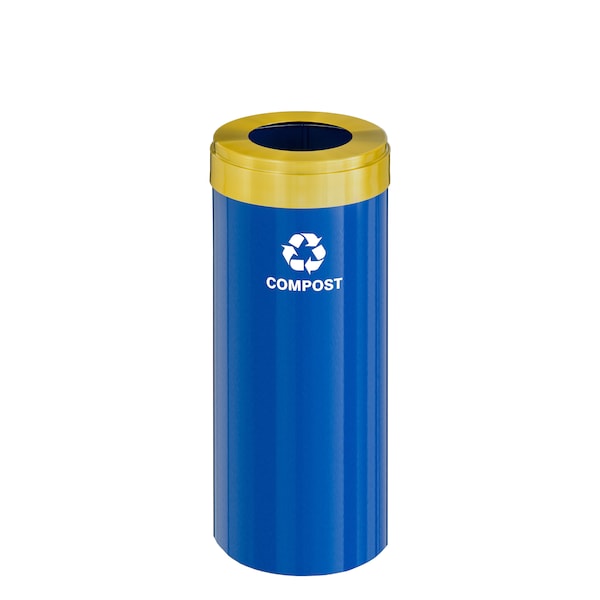 Waste Receptacle, Liner, 12 gal., Blue/Sati