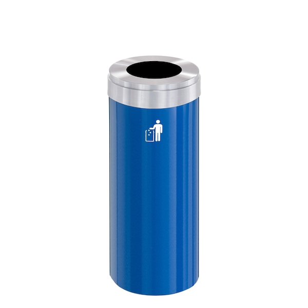 Waste Receptacle, Liner, 12 gal., Blue/Silv