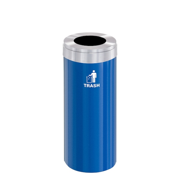 Waste Receptacle, Liner, 12 gal., Blue/Silv