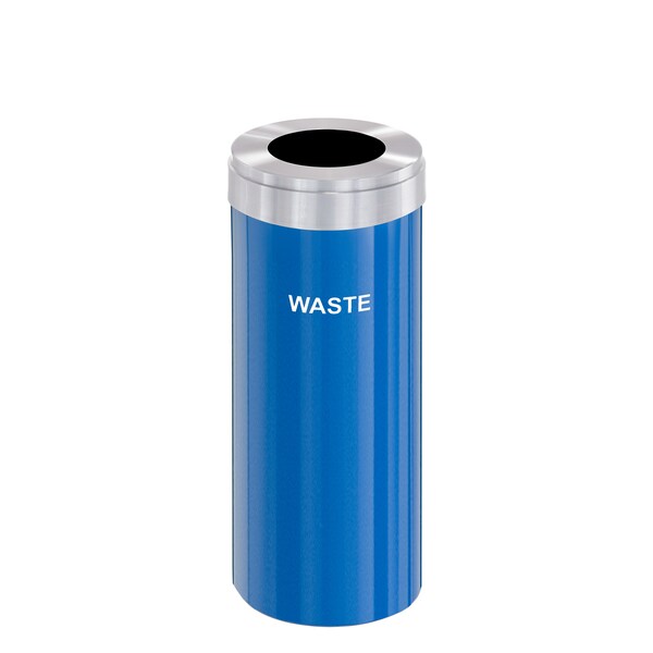 Waste Receptacle, Liner, 12 gal., Blue/Silv
