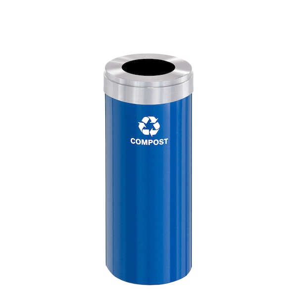 Waste Receptacle, Liner, 12 gal., Blue/Silv