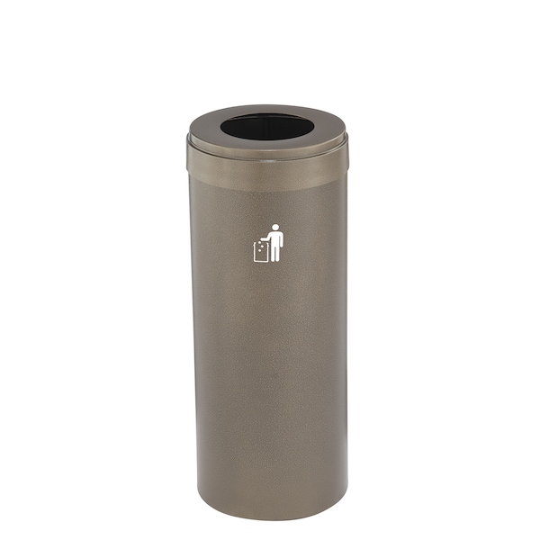 Waste Receptacle, No Liner, 15 gal., Bronze