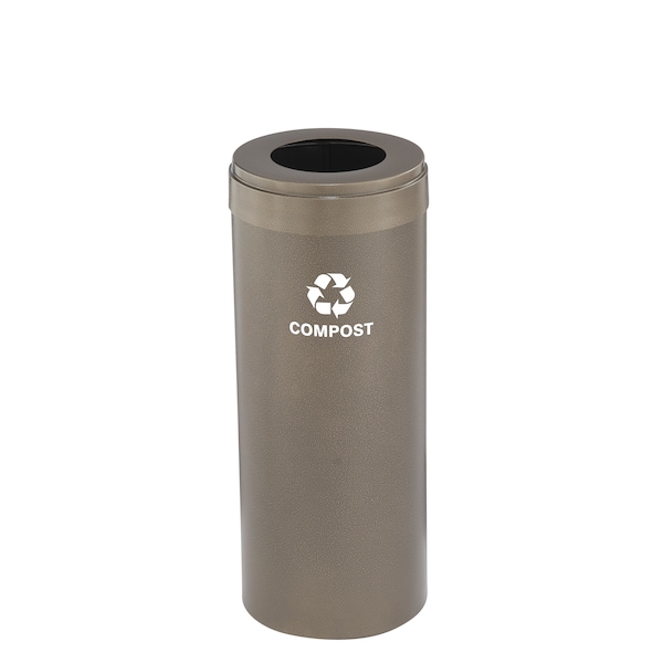 Waste Receptacle, No Liner, 15 gal., Bronze