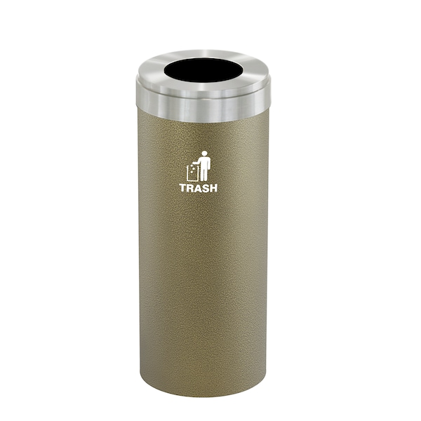 Waste Receptacle, No Liner, 15 gal., Bronze