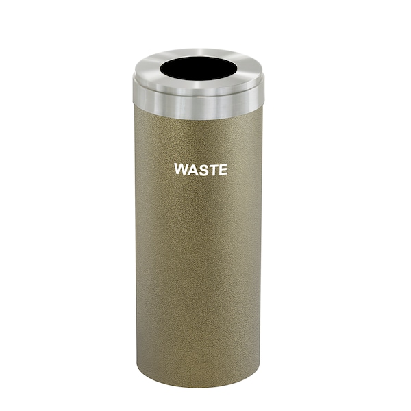 Waste Receptacle, No Liner, 15 gal., Bronze