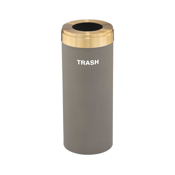 Waste Receptacle, No Liner, 15 gal., Nickel