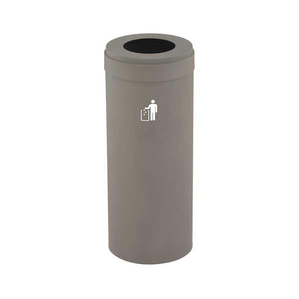 Waste Receptacle, No Liner, 15 gal., Nickel