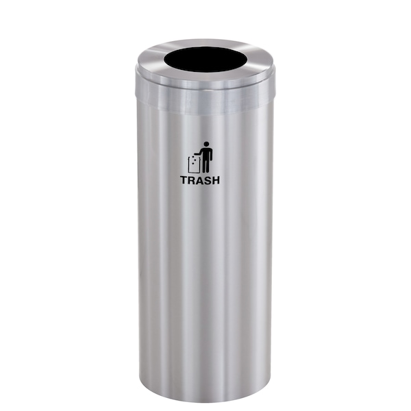 Waste Receptacle, No Liner, 15 gal., Silver