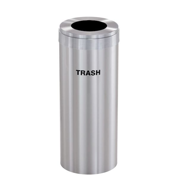 Waste Receptacle, No Liner, 15 gal., Silver