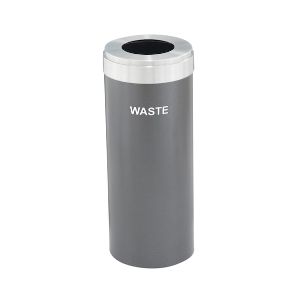 Waste Receptacle, No Liner, 15 gal., Silver