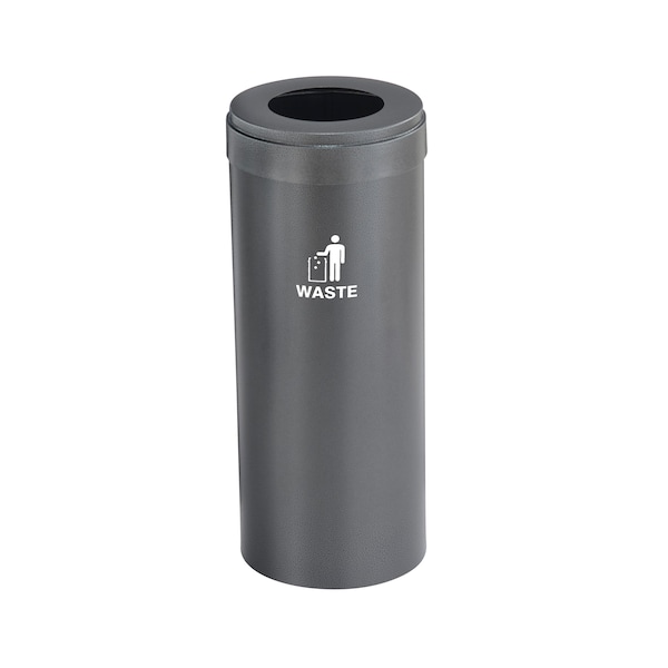 Waste Receptacle, No Liner, 15 gal., Silver