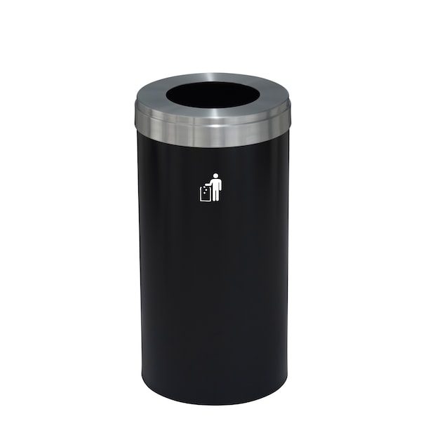 Waste Receptacle, Liner, 16 gal., Satin Bla