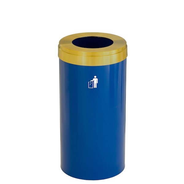 Waste Receptacle, Liner, 16 gal., Blue/Sati