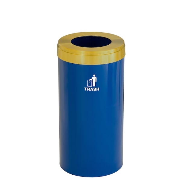 Waste Receptacle, Liner, 16 gal., Blue/Sati