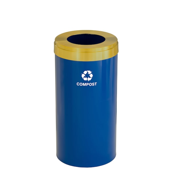 Waste Receptacle, Liner, 16 gal., Blue/Sati
