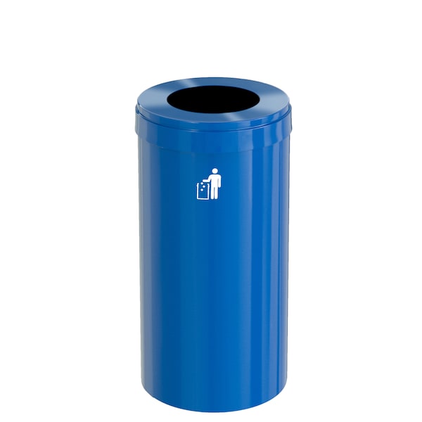 Waste Receptacle, Liner, 16 gal., Blue/Blue