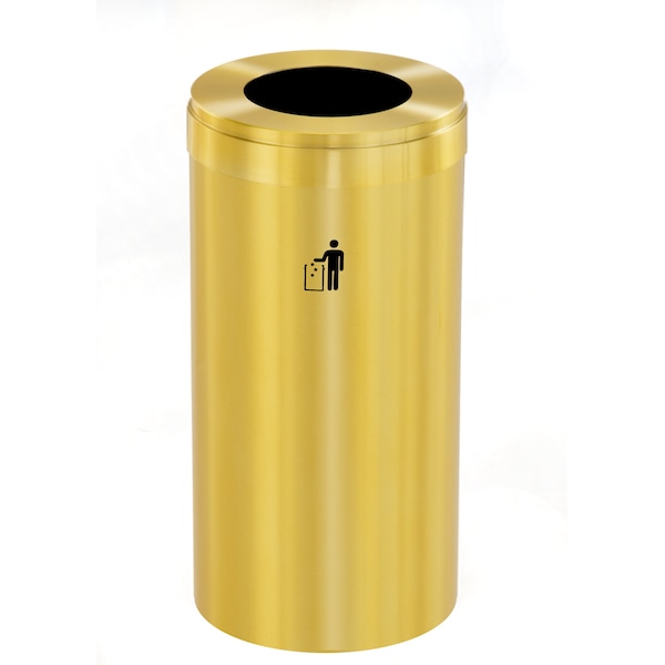 Waste Receptacle, No Liner, 23 gal., Satin