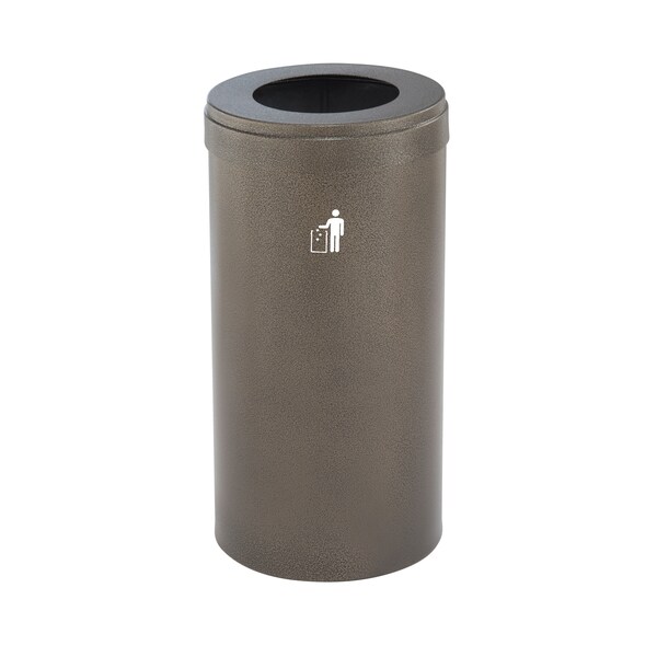 Waste Receptacle, No Liner, 23 gal., Bronze