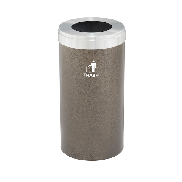 Waste Receptacle, No Liner, 23 gal., Bronze