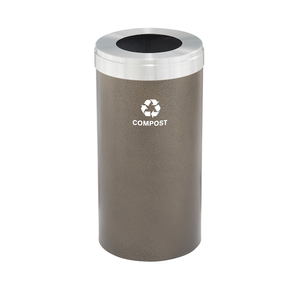 Waste Receptacle, No Liner, 23 gal., Bronze