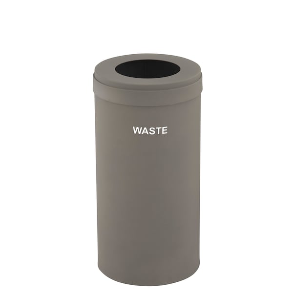 Waste Receptacle, No Liner, 23 gal., Nickel