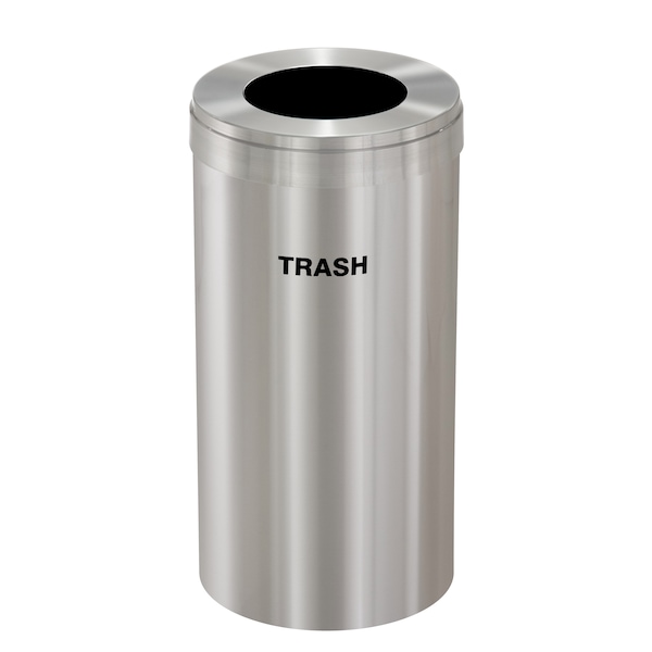 Waste Receptacle, No Liner, 23 gal., Silver
